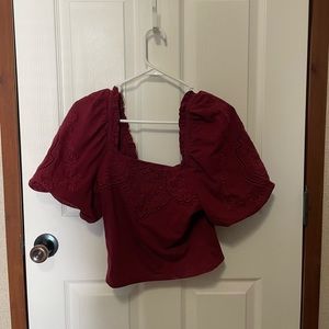 Puffy sleeve crop top